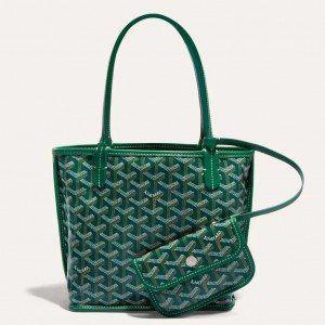 Goyard Anjou Mini Reversible Bag in Green Goyardine Canvas