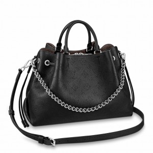 Louis Vuitton Bella Tote Bag in Black Mahina Leather M59200
