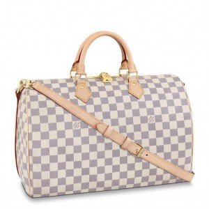 Louis Vuitton Speedy Bandouliere 35 Bag in Damier Azur Canvas N41372