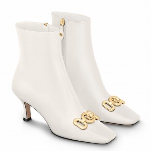 Louis Vuitton Rotary Ankle Boots in White Calfskin