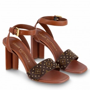 Louis Vuitton Silhouette Sandals in Monogram Canvas with Studs 