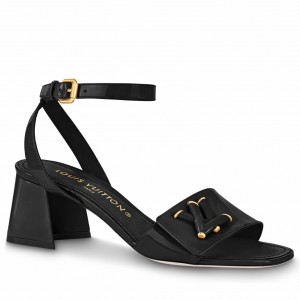 Louis Vuitton Shake Sandals 55mm in Black Patent Calfskin