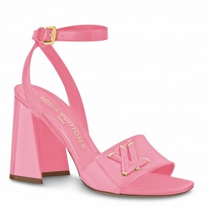 Louis Vuitton Shake Sandals 95mm in Pink Patent Calfskin
