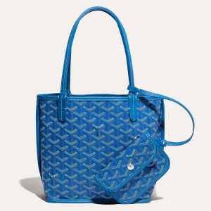 Goyard Anjou Mini Reversible Bag in Blue Goyardine Canvas