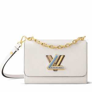 Louis Vuitton Twist MM Bag in White Epi Leather M21032