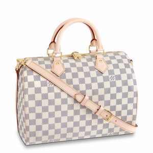 Louis Vuitton Speedy Bandouliere 30 Bag in Damier Azur Canvas N41373